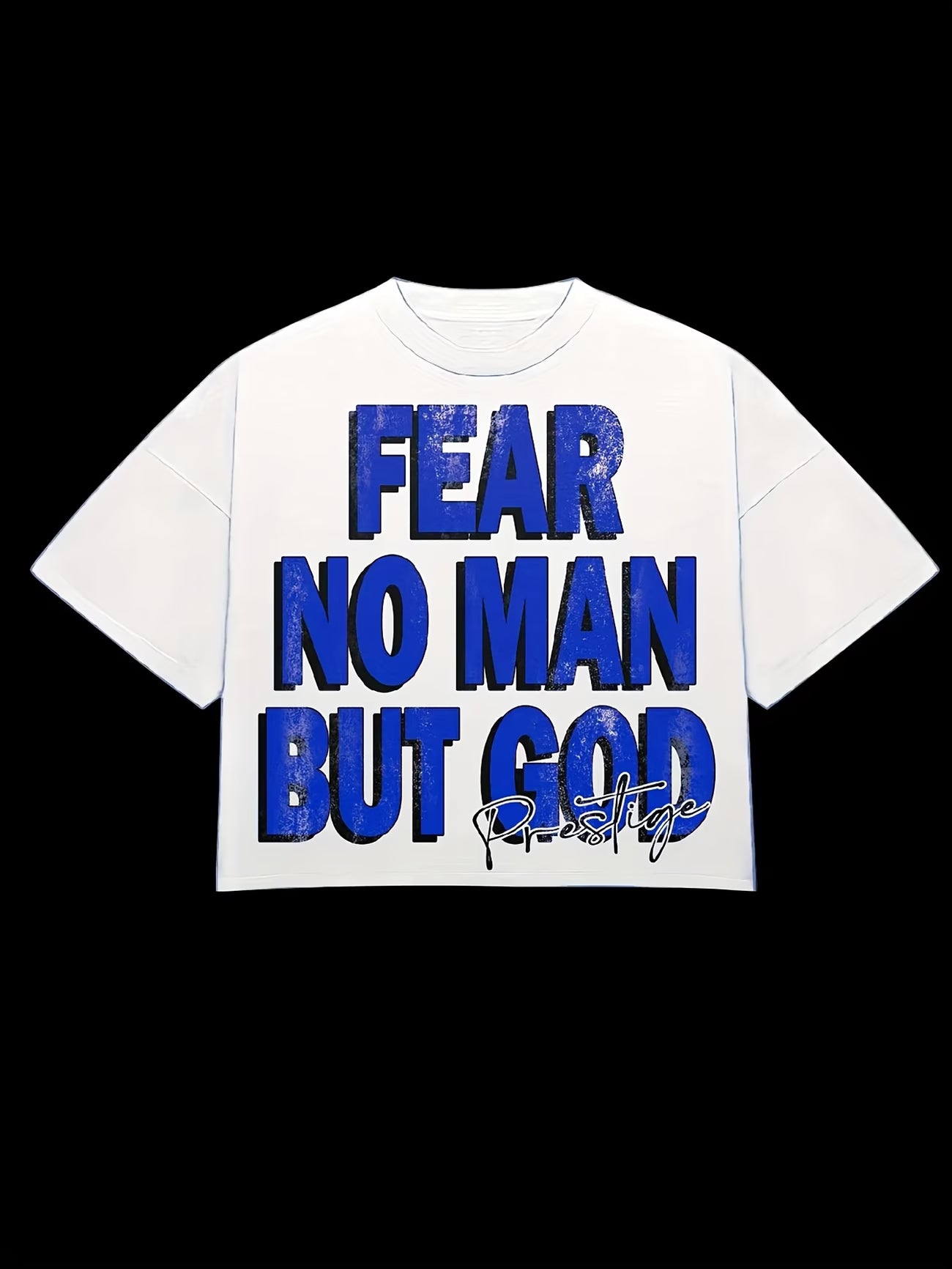Men's Christian Faith T-Shirt with "Fear No for Man But God" Bible Verse Print
